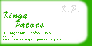 kinga patocs business card
