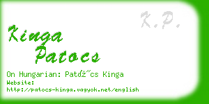 kinga patocs business card